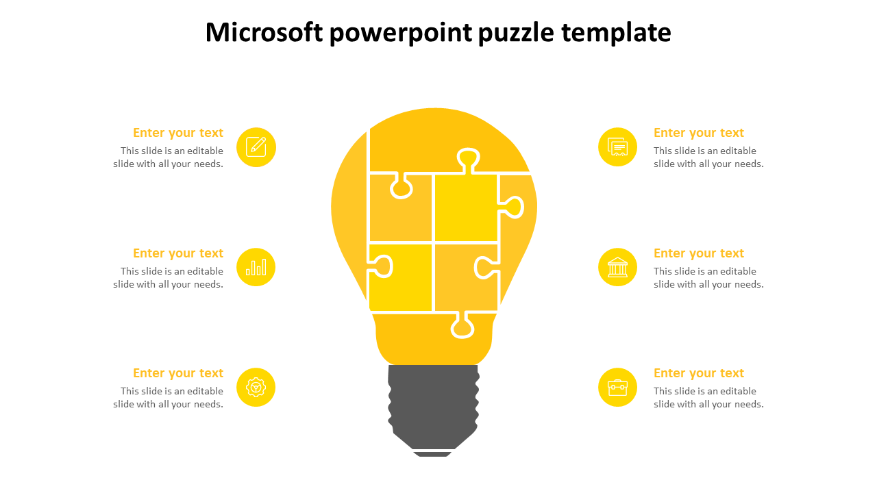 microsoft powerpoint puzzle template-yellow